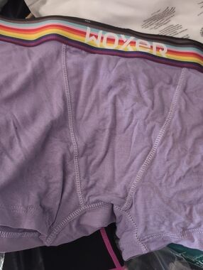 Woxer Lavender Women's Boyshort Panties with Rainbow Waistband- L